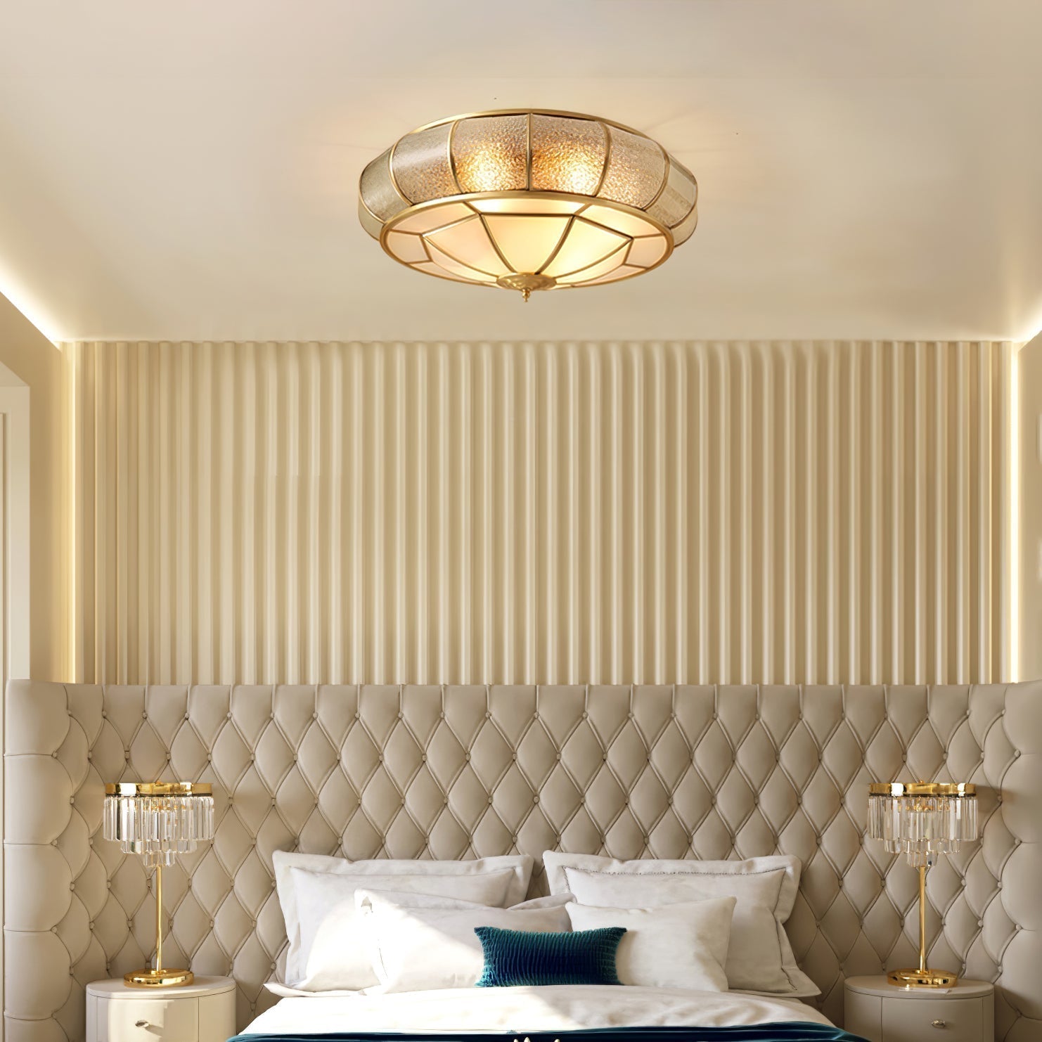 Ronde LED Plafondlamp met Structuurglas - Elegante Josiane