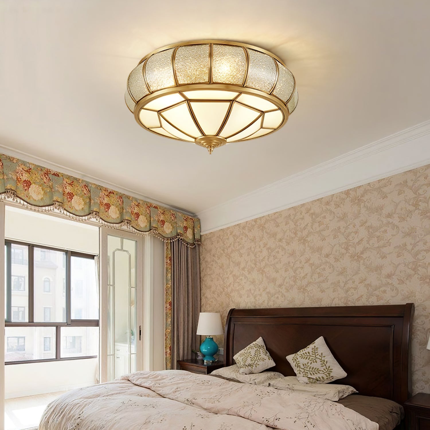 Ronde LED Plafondlamp met Structuurglas - Elegante Josiane