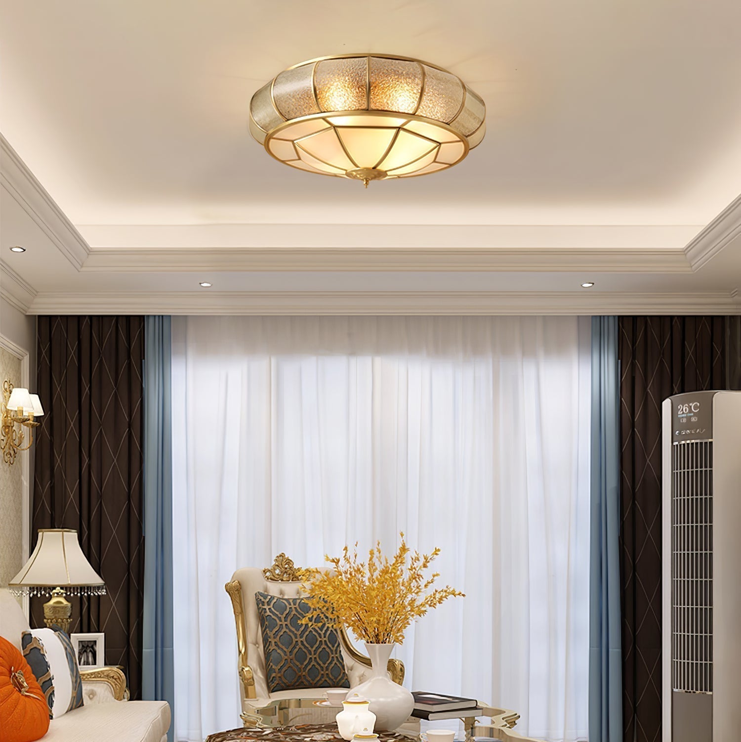 Ronde LED Plafondlamp met Structuurglas - Elegante Josiane