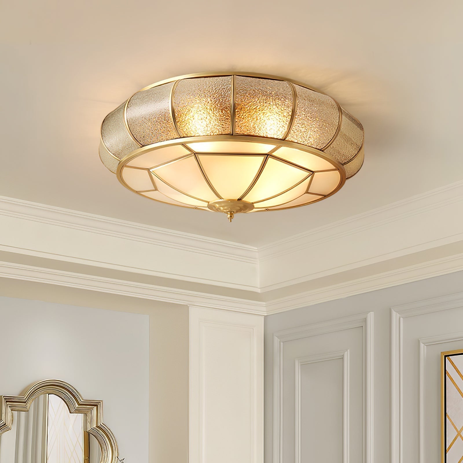 Ronde LED Plafondlamp met Structuurglas - Elegante Josiane