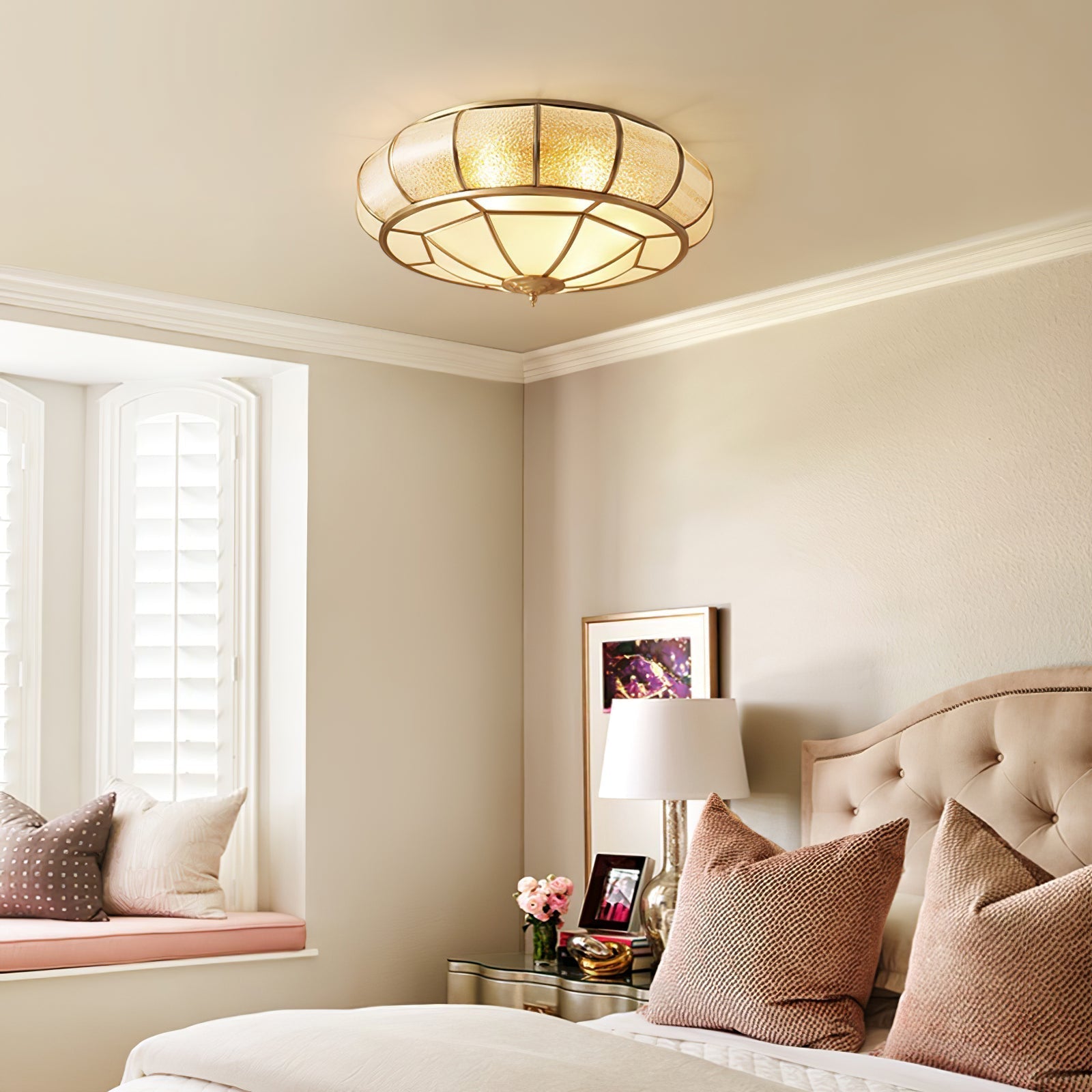 Ronde LED Plafondlamp met Structuurglas - Elegante Josiane