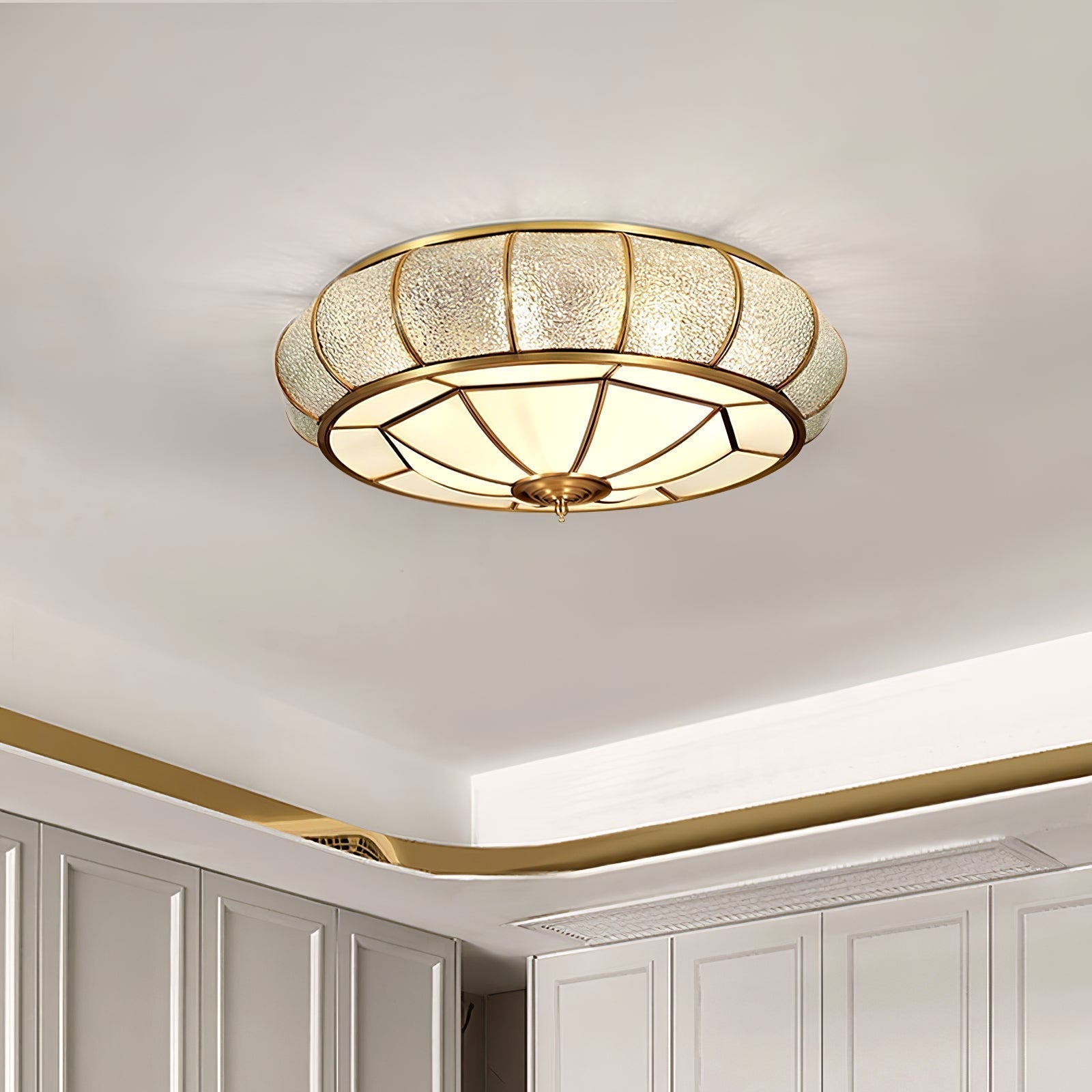Ronde LED Plafondlamp met Structuurglas - Elegante Josiane