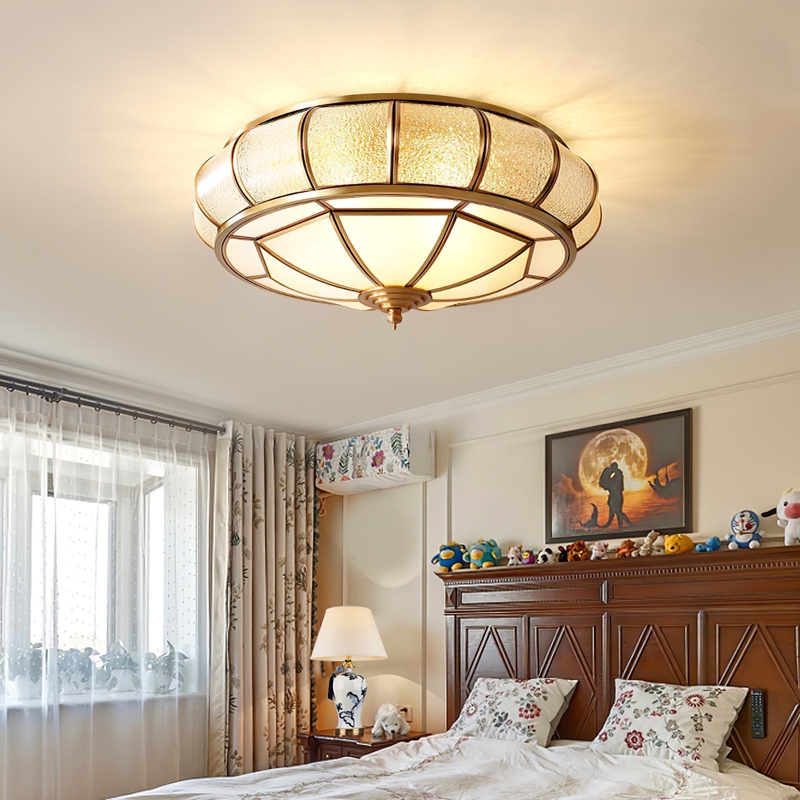 Ronde LED Plafondlamp met Structuurglas - Elegante Josiane