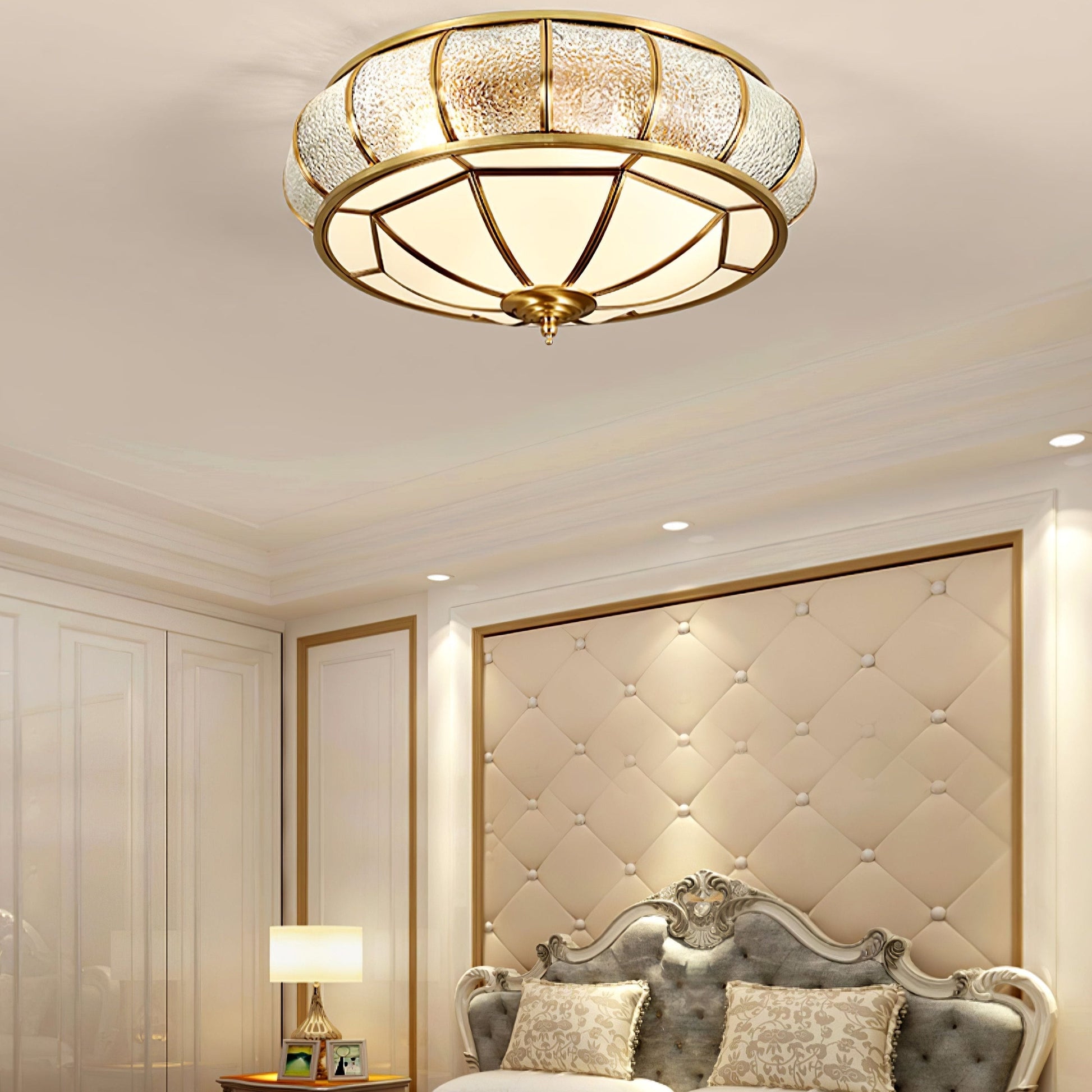 Ronde LED Plafondlamp met Structuurglas - Elegante Josiane