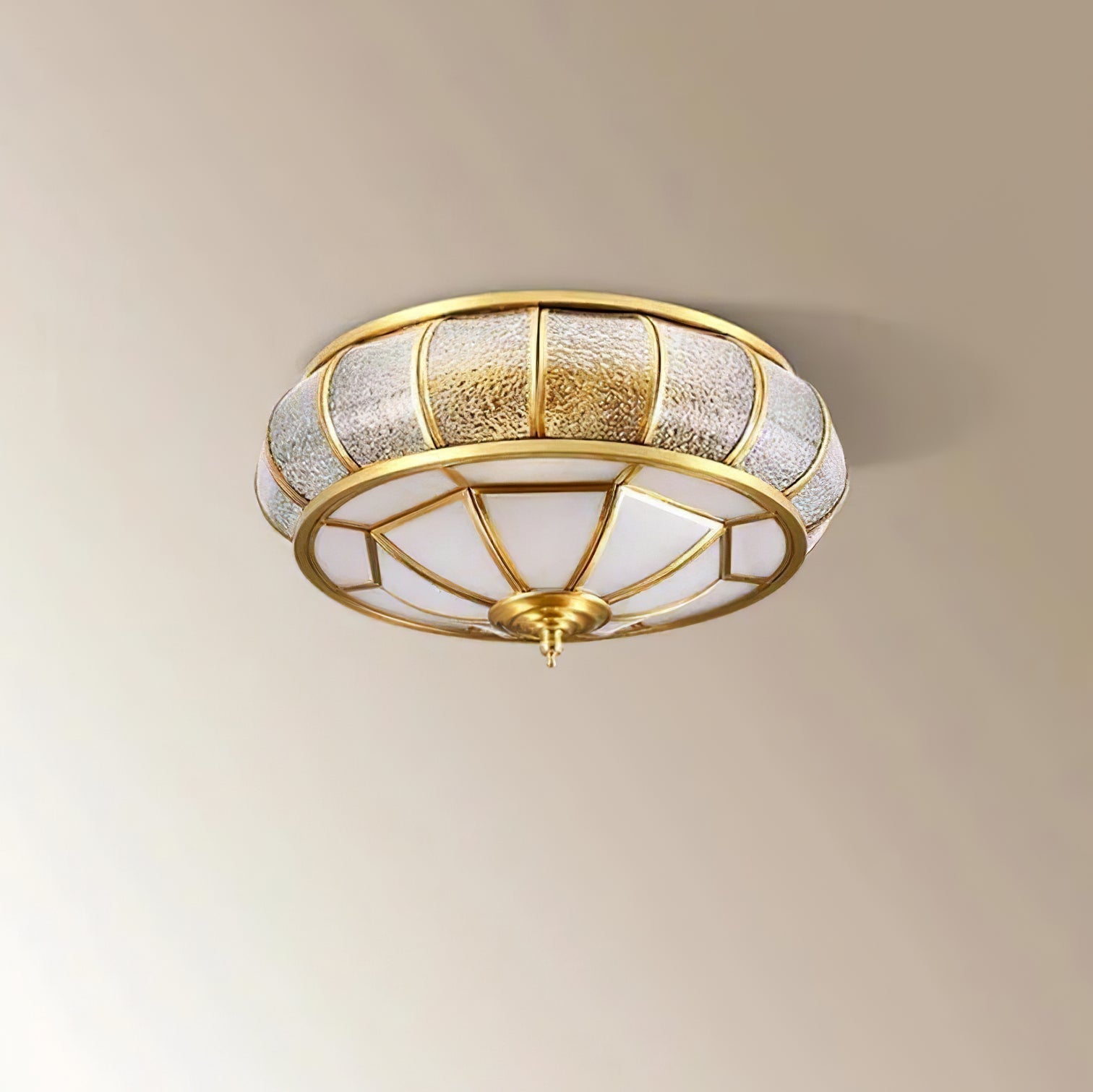 Ronde LED Plafondlamp met Structuurglas - Elegante Josiane