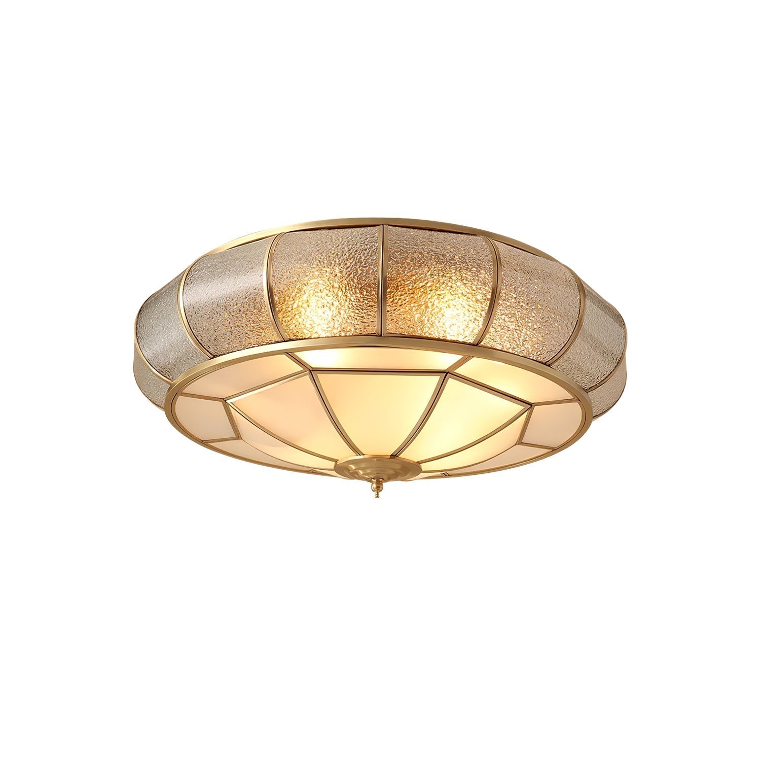 Ronde LED Plafondlamp met Structuurglas - Elegante Josiane