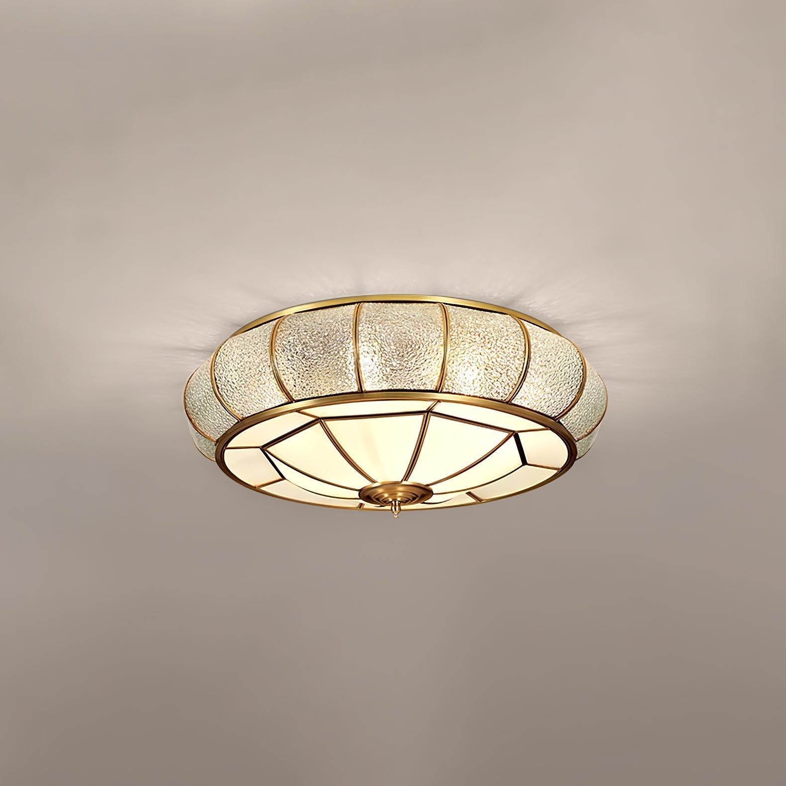 Ronde LED Plafondlamp met Structuurglas - Elegante Josiane