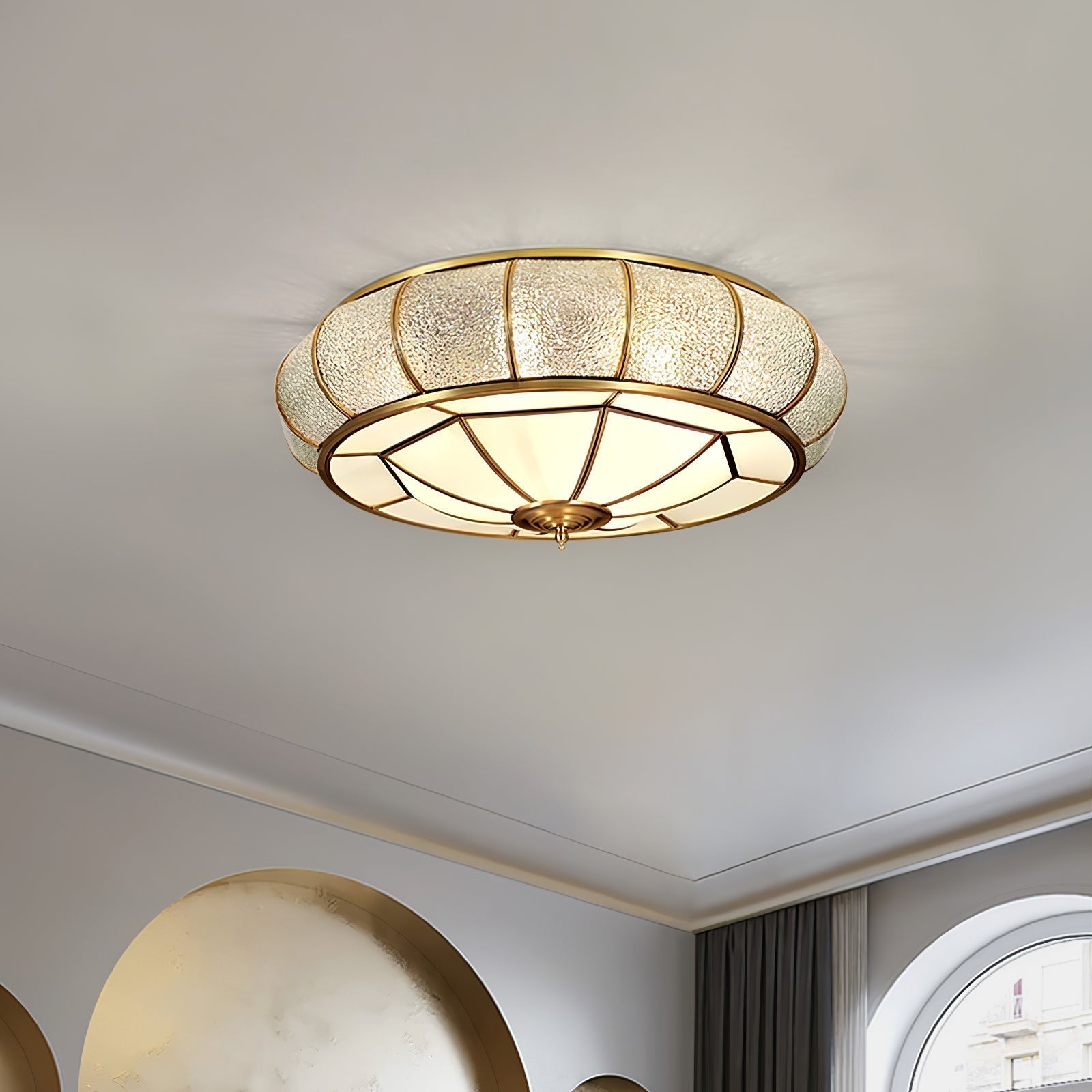 Ronde LED Plafondlamp met Structuurglas - Elegante Josiane