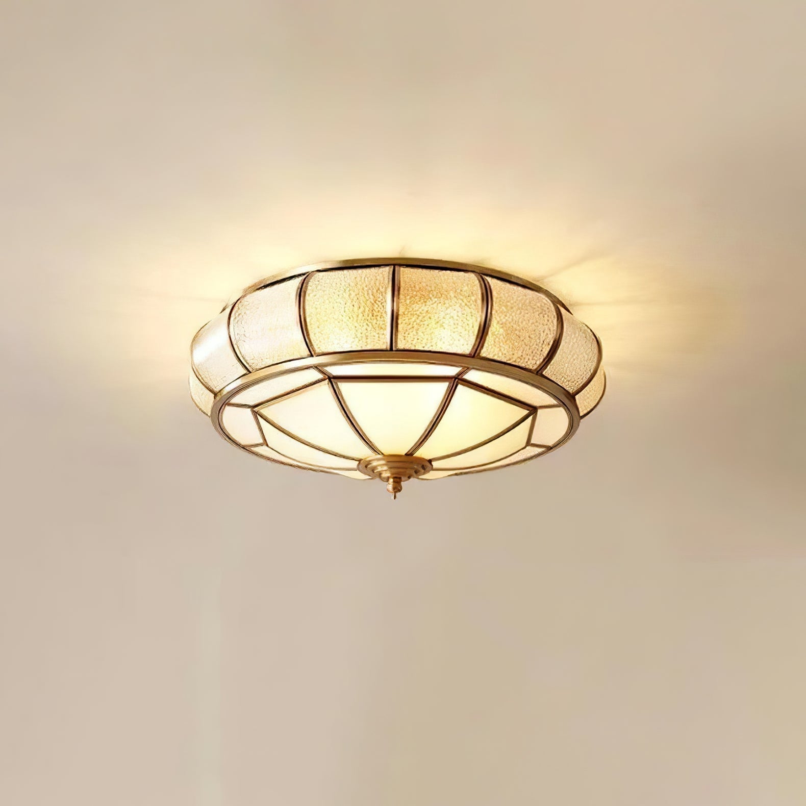 Ronde LED Plafondlamp met Structuurglas - Elegante Josiane