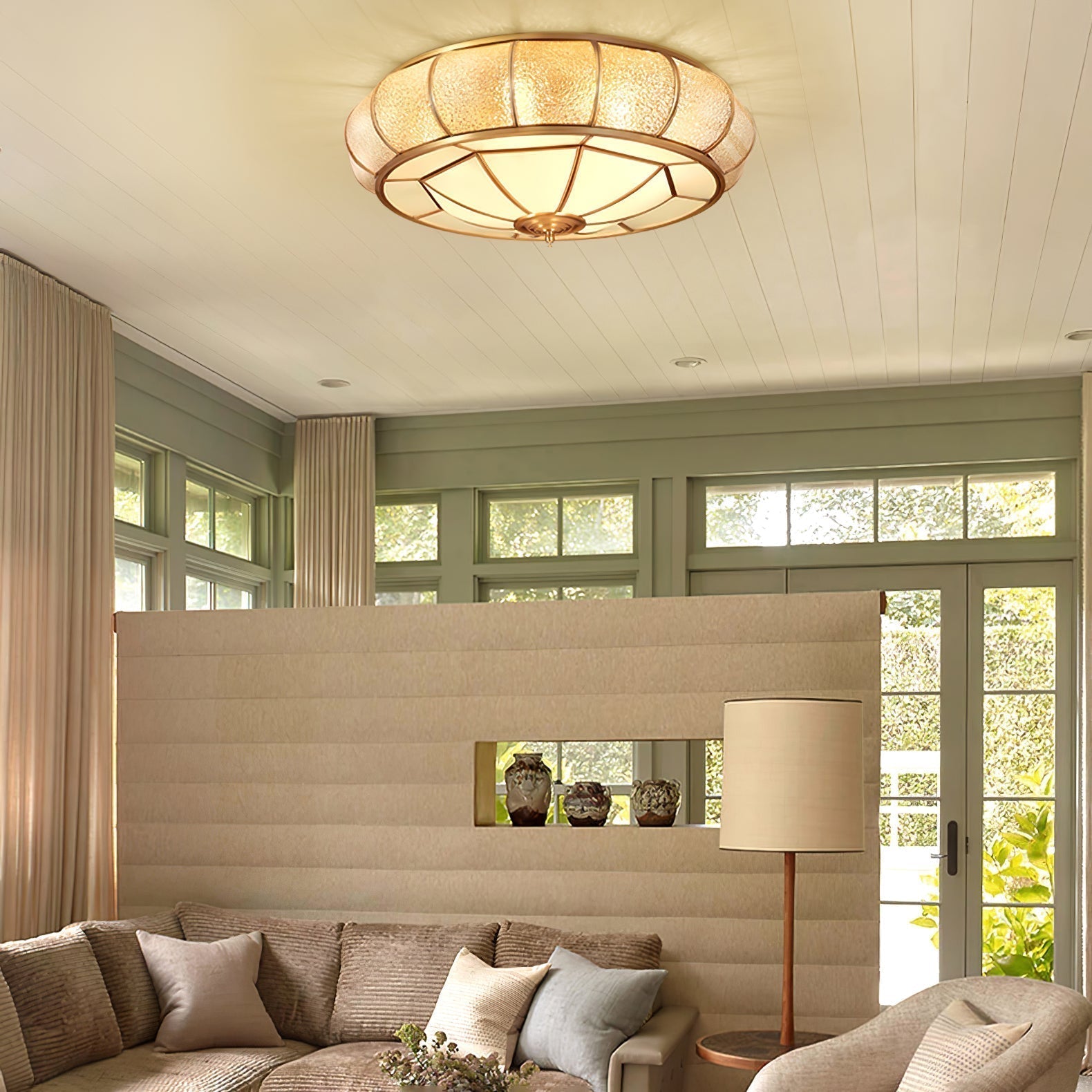 Ronde LED Plafondlamp met Structuurglas - Elegante Josiane