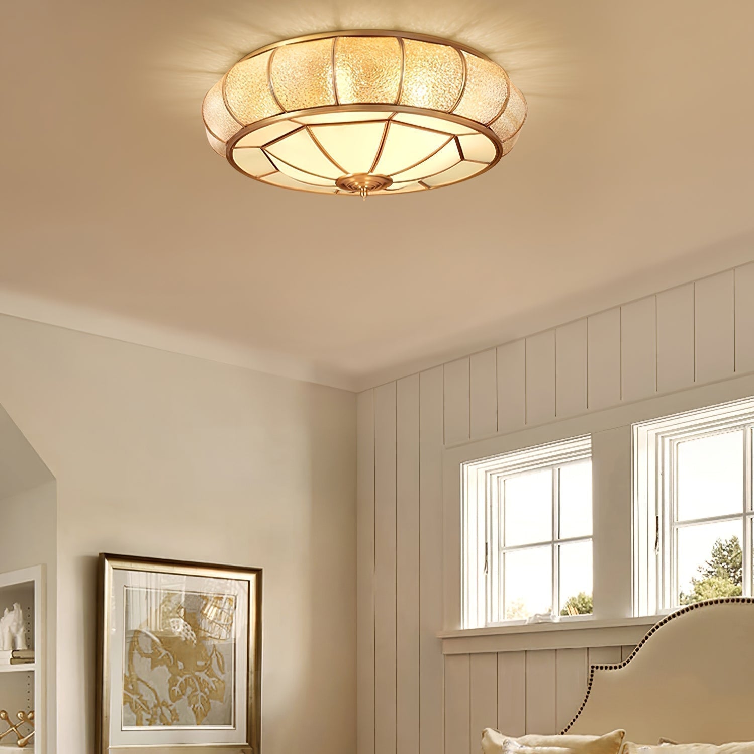 Ronde LED Plafondlamp met Structuurglas - Elegante Josiane