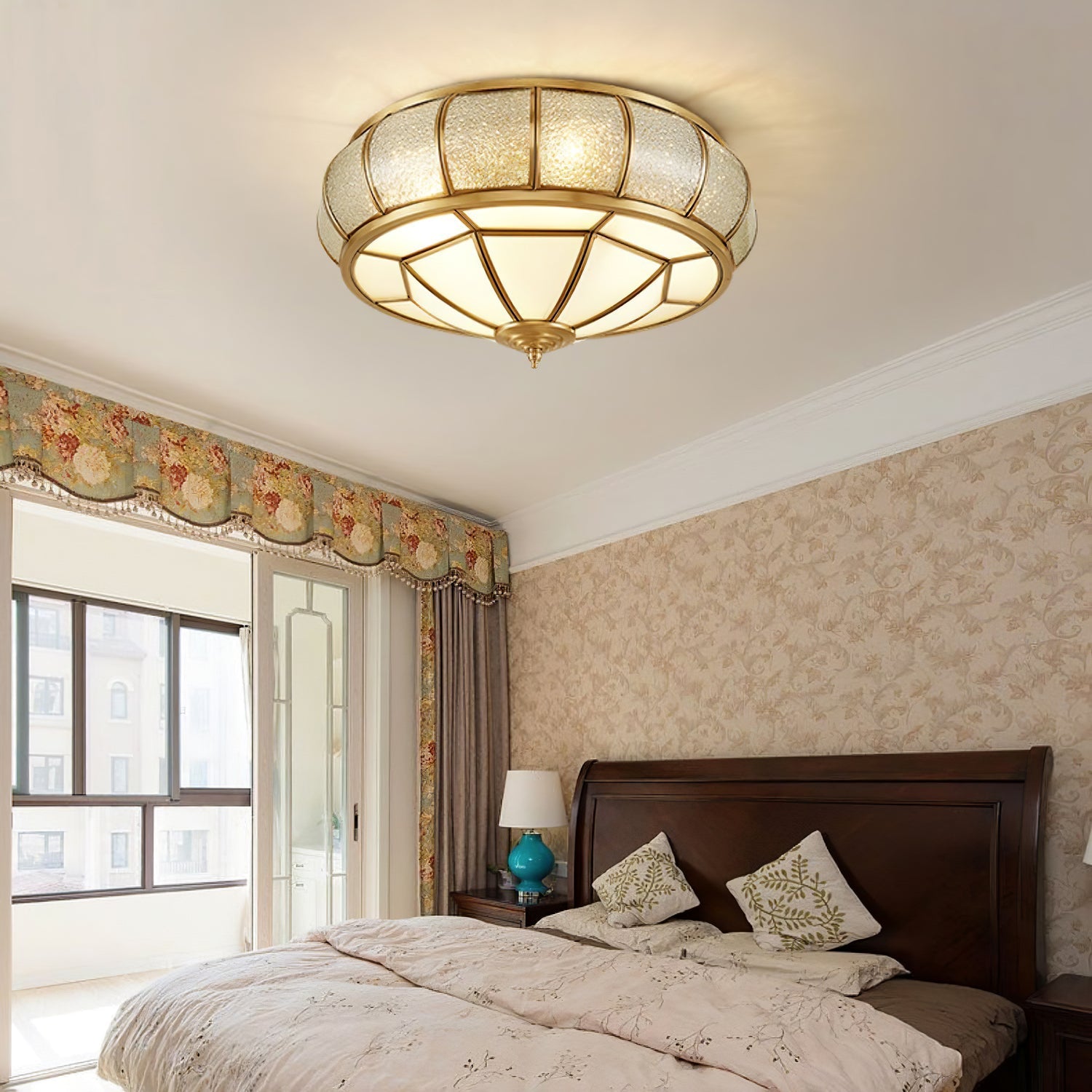 Ronde LED Plafondlamp met Structuurglas - Elegante Josiane
