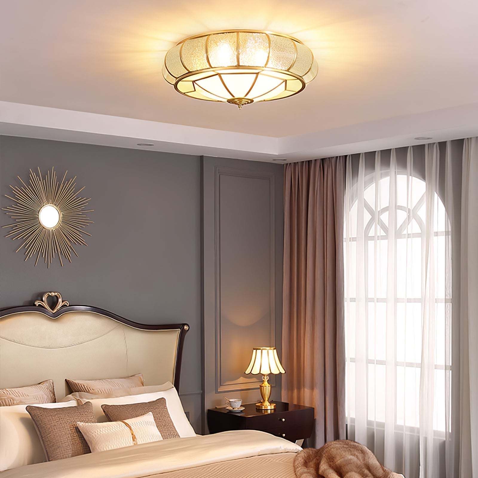 Ronde LED Plafondlamp met Structuurglas - Elegante Josiane