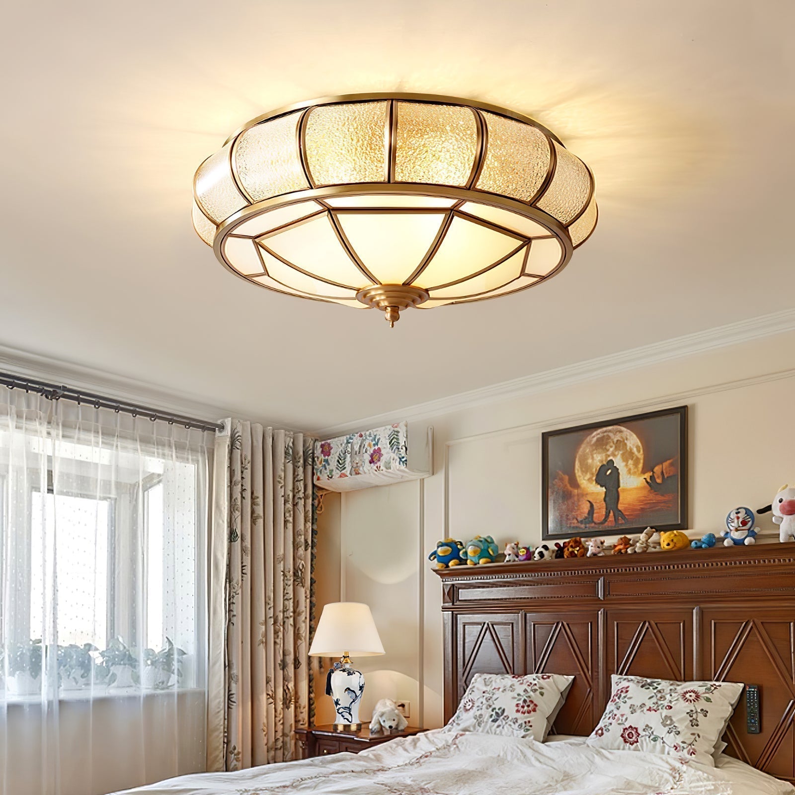 Ronde LED Plafondlamp met Structuurglas - Elegante Josiane