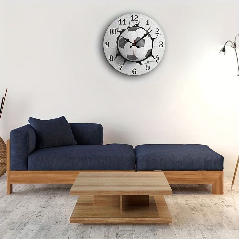 Sportieve Houten Wandklok - Stille Werking Thuis Gym
