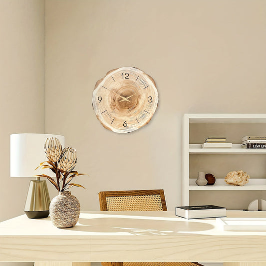 Stille Houten Wandklok met Textuur - Dandy