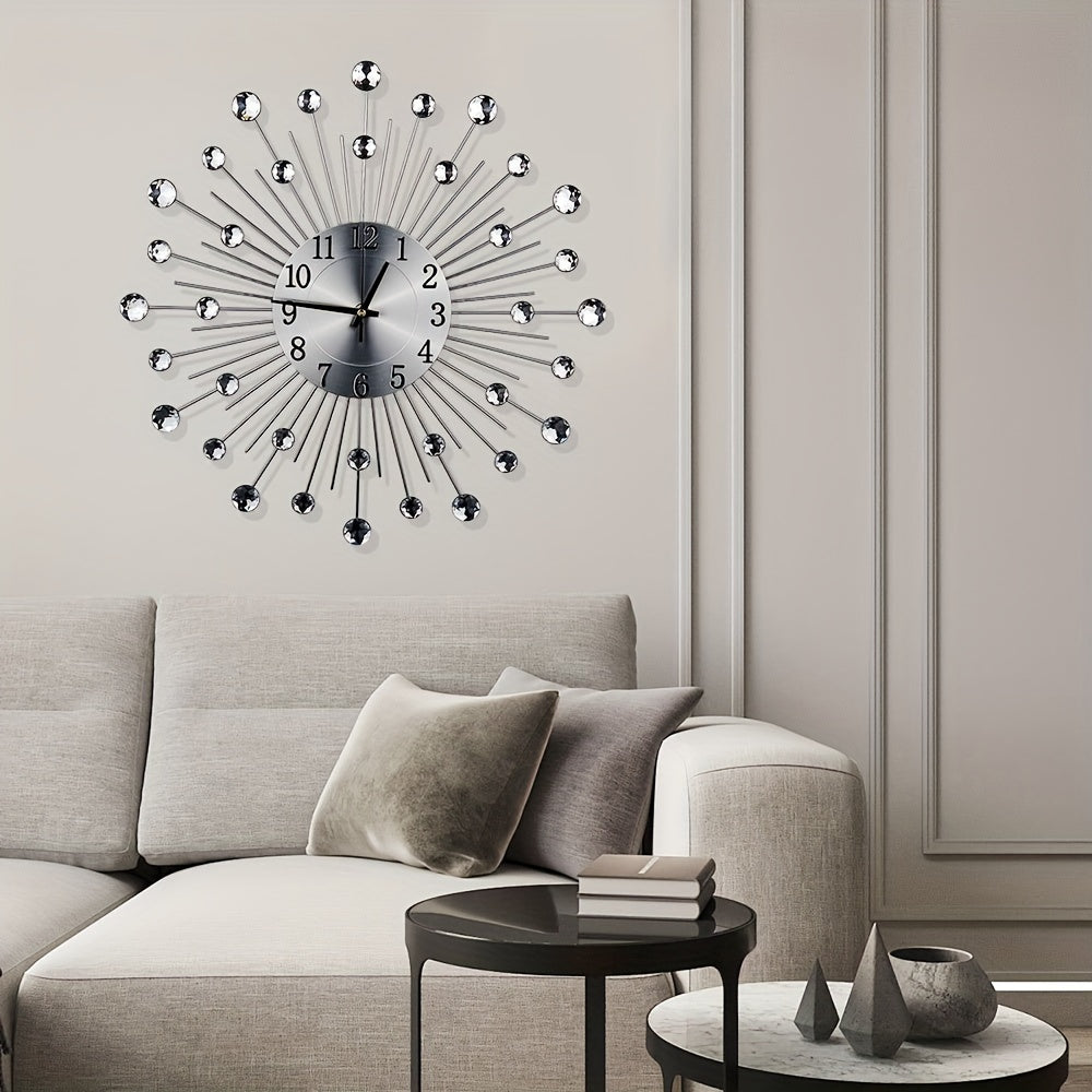 Stille Wandklok met Kristallen - Cobalto Elegante Decoratie