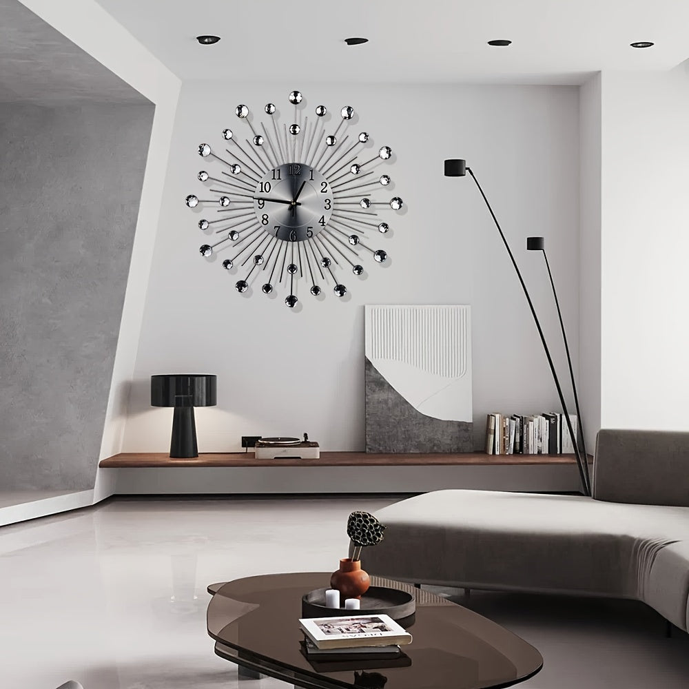 Stille Wandklok met Kristallen - Cobalto Elegante Decoratie