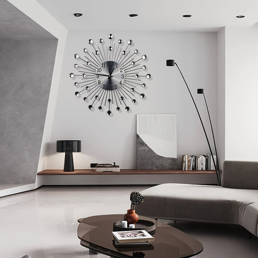 Stille Wandklok met Kristallen - Cobalto Elegante Decoratie