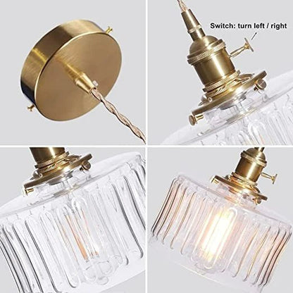 Vintage Glazen Hanglamp Verstelbaar - Ottilia Elegantie