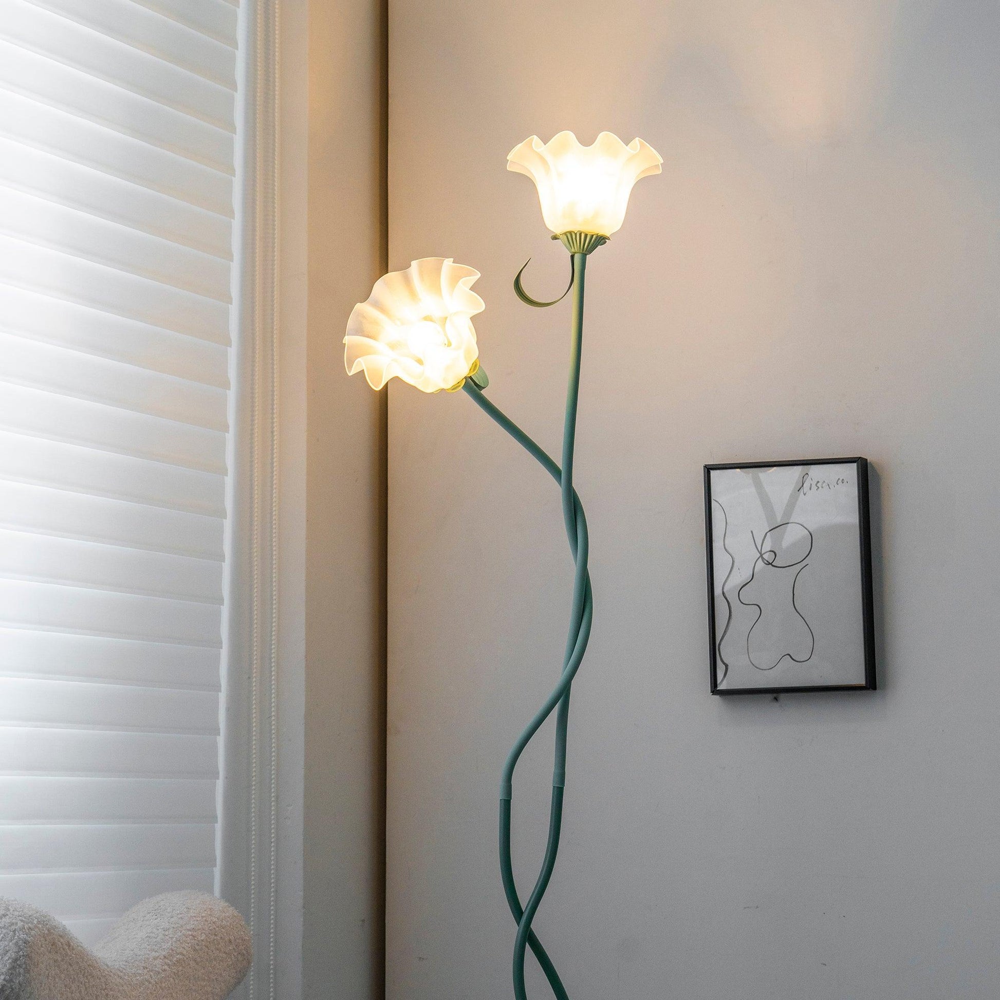Vloerlamp met Bloemenpatroon - Uniek Design Armando