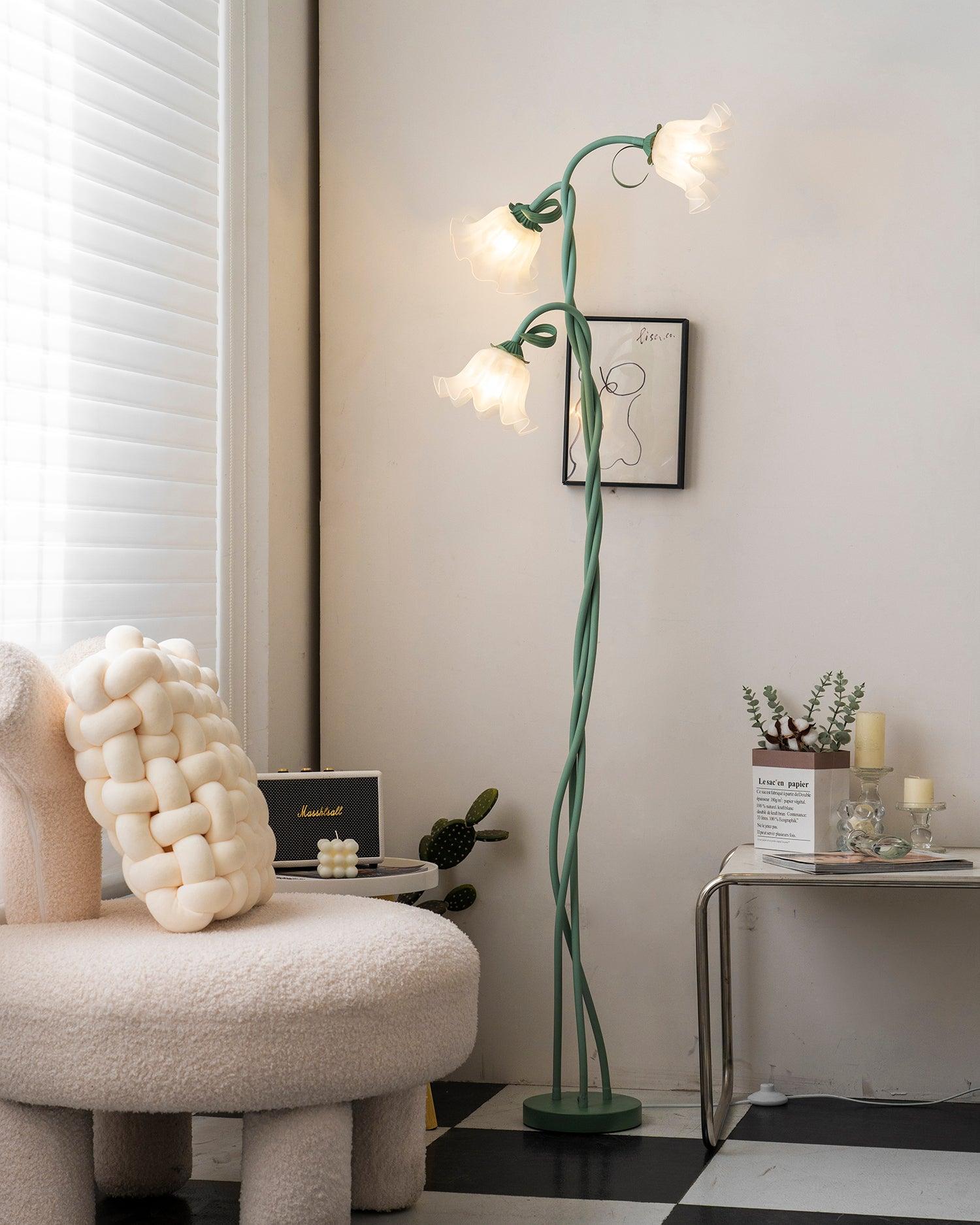 Vloerlamp met Bloemenpatroon - Uniek Design Armando