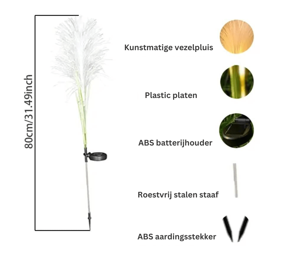 Zonne-energie Tuinlamp Rietontwerp - Natuurlijke Prohibition