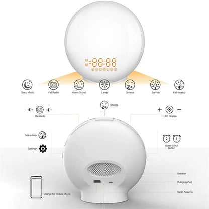Zonsopgangsfunctie Slaaplamp - Johannesburg Alarm Lamp